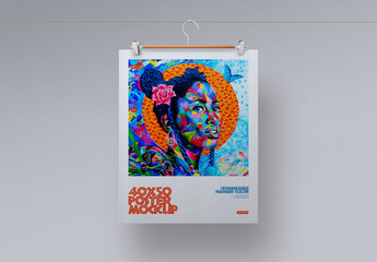 Poster Mockup 40 X 50 Hanging Hanger