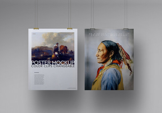 Poster Mockup 40 X 50 Hanging Clip