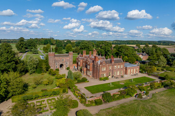 Fototapeta na wymiar Hodsock Priory, historic home in the United Kingdom. Historical links with Henry VIII and kings. Home to the Sheriff of Nottingham just outside the village of Blyth near Worksop in Nottinghamshire 