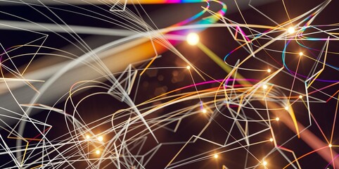 Global network. Blockchain. 3D illustration. Neural networks and artificial intelligence. Abstract