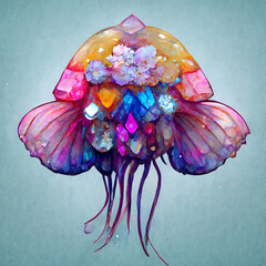 crystal embroidered jellyfish