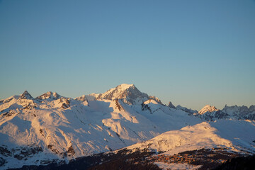 Sunset in the mountains, Mont Blanc