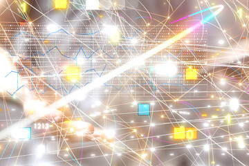 diagram Futuristic wave, Futuristic data stream