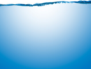 Blue water surface level isolated