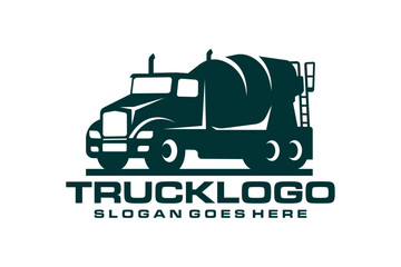 Concrete mixer truck logo vector - obrazy, fototapety, plakaty