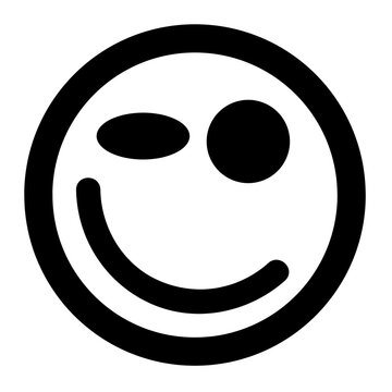 Smile, Wide Wink Emoji Icon 