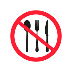It is forbidden to eat. Vector image.