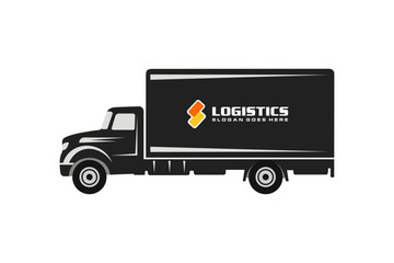 Illustration logistics and delivery company logo design template