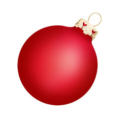 1 rote Weihnachtskugel   Hintergrund transparent  PNG cut out