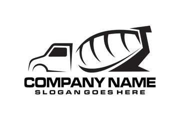 Concrete mixer truck construction vehicle heavy equipment silhouette illustration