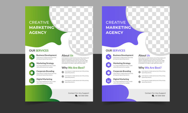 flyer corporate company creative professional attractive minimal abstract marketing informative magazine advertising business flyer leaflet template design