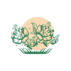 Flower line art logo