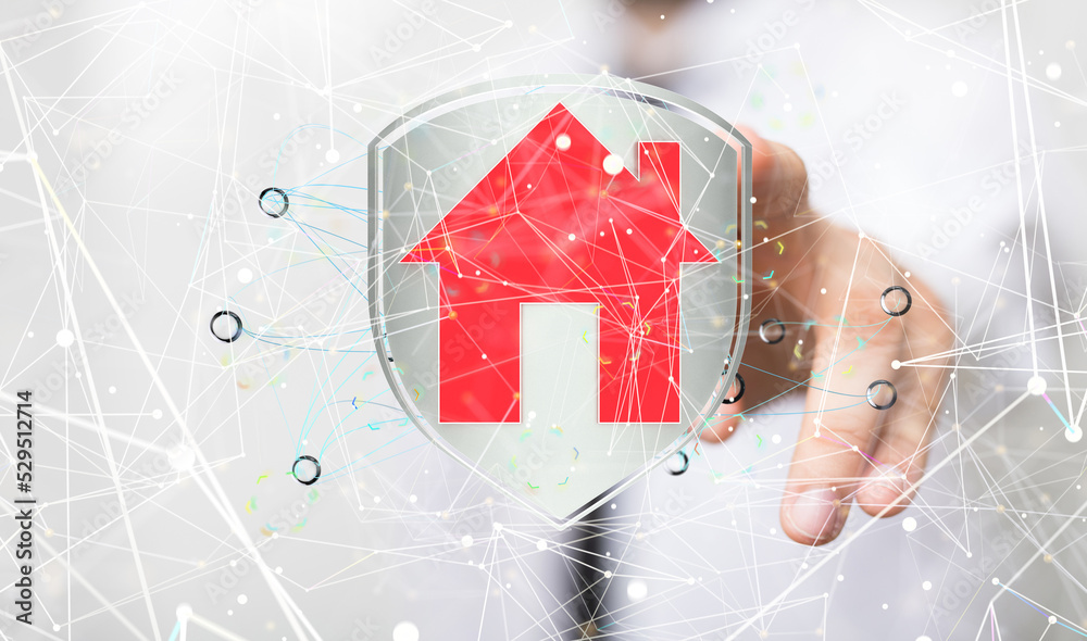 Aufkleber using futuristic interface of smart home automation iot