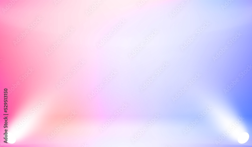Aufkleber Vivid illuminated studio with projectors. 3d vector illustration