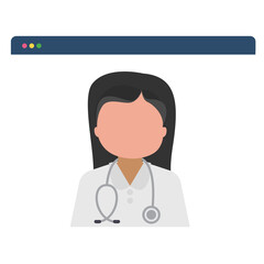 Fototapeta premium Online medical consultation on web page. Stock vector