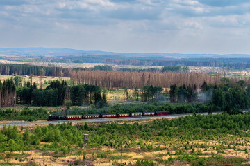 Panoramic view narrow gauge railway harz