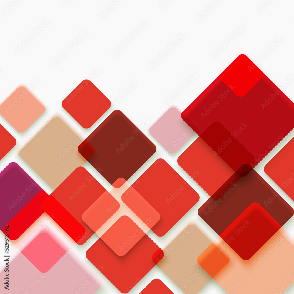 Poster Abstract vector background of red squares. Vector template