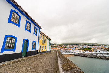 Cityscape in the Atlantic, Angra do Heroismo, Azores islands.