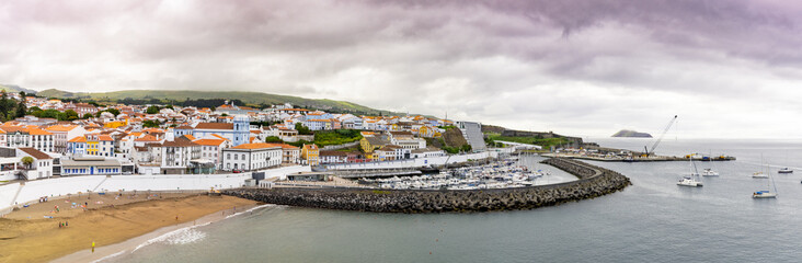 Cityscape in the Atlantic, Angra do Heroismo, Azores islands.