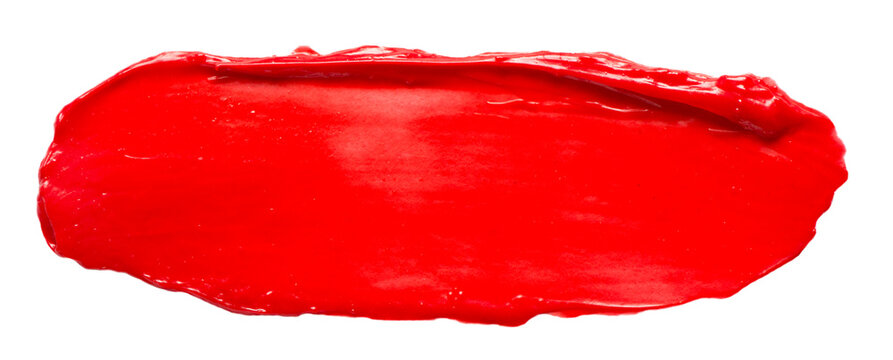 Red Glossy Acrylic Paint Brush Stroke For Your Art Design