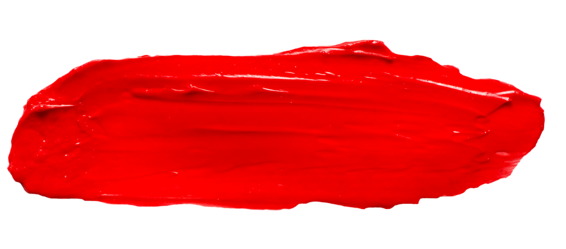 Red glossy acrylic paint brush stroke for Your art design