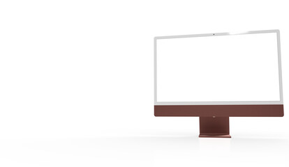 Obraz premium Computer display with blank white screen 3d.