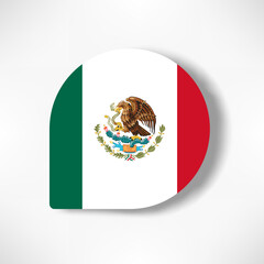  Mexico drop flag icon with shadow on white background.