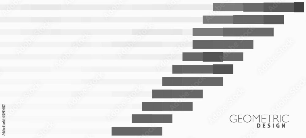 Poster geometric design. grey parallel halftone stripes on white. vector graphics