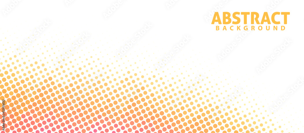 Poster Abstract tangerine color halftone background. Simple vector pattern
