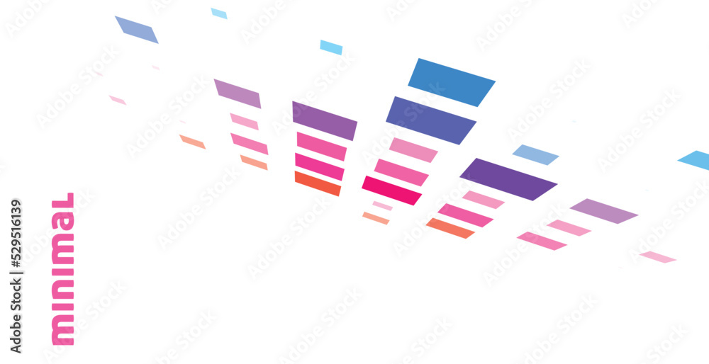 Leinwandbilder Minimal abstraction with multicolor sparse squares. Simple vector graphics