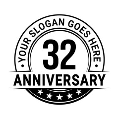 Fototapeta premium 32 years anniversary logo design template. Vector illustration