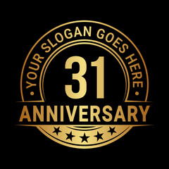 Fototapeta premium 31 years anniversary logo design template. Vector illustration