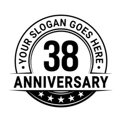 38 years anniversary logo design template. Vector illustration