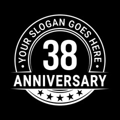 38 years anniversary logo design template. Vector illustration