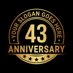 Fototapeta premium 43 years anniversary logo design template. Vector illustration