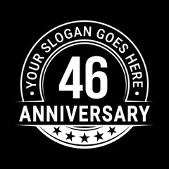 Fototapeta premium 46 years anniversary logo design template. Vector illustration