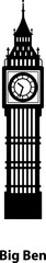 Vector illustration of Big Ben tower, London. Great Britain