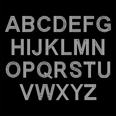 Rhinestone alphabet design for t-shirt or blouse, hot-fix transfer. Abstract beautiful applique rhinestone glitter motif. - obrazy, fototapety, plakaty