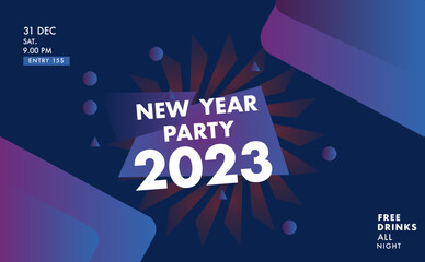 abstract new year party banner 2023 happy new year elements