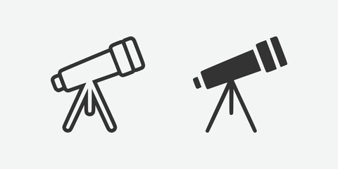 Telescope icon. Astronomy icon symbol. Telescope vector illustration on isolated background