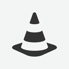 Traffic safety cone icon. Traffic road cone icon symbol. Traffic cone vector illustration on isolated background