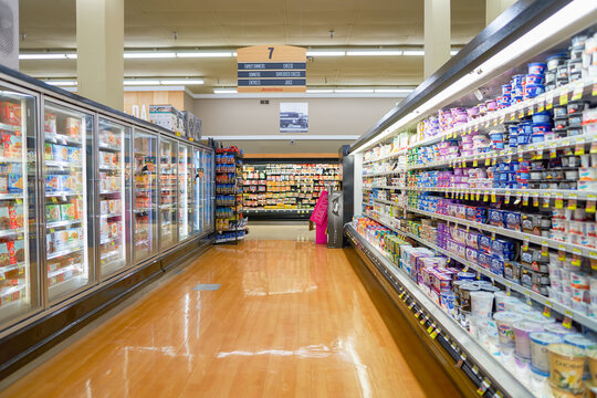 CHICAGO, IL - CIRCA MARCH, 2016: inside Jewel-Osco store. Jewel-Osco is a supermarket chain headquartered in Itasca, Illinois, a Chicago suburb.