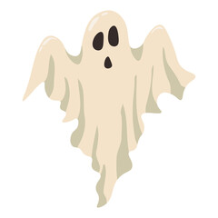 Vector Halloween illustration with ghost. Use for event invitation,discount voucher,advertising,greeting card,logo,packaging,textile,web.