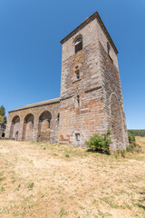 Fototapeta na wymiar Church of Notre-Dame-des-Pauvres in village of Aubrac.