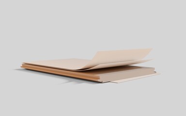 Stylish materials for construction and repair. Template for design instruction or description of wooden parquet boards. 3d rendering.