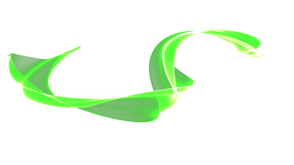 Bright green semi-transparent isolated ribbon overlay design element