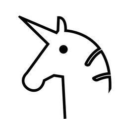 Isolated icon of a unicorn. Concept of startup, high value, fantasy, creativity and uniqueness.