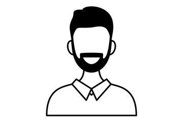 Man avatar isolated line icon on a white background. Profile picture icon. avatar of a smiling young man. vector illustration. fashionable male character.