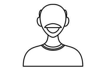Man avatar isolated line icon on a white background. Profile picture icon. avatar of a smiling young man. vector illustration. fashionable male character.