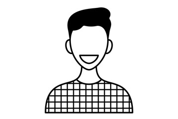 Man avatar isolated line icon on a white background. Profile picture icon. avatar of a smiling young man. vector illustration. fashionable male character.